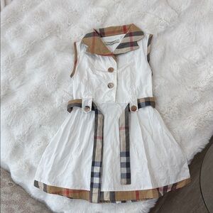Burberry Kids Dress - White, Tan, and Blue Plaid